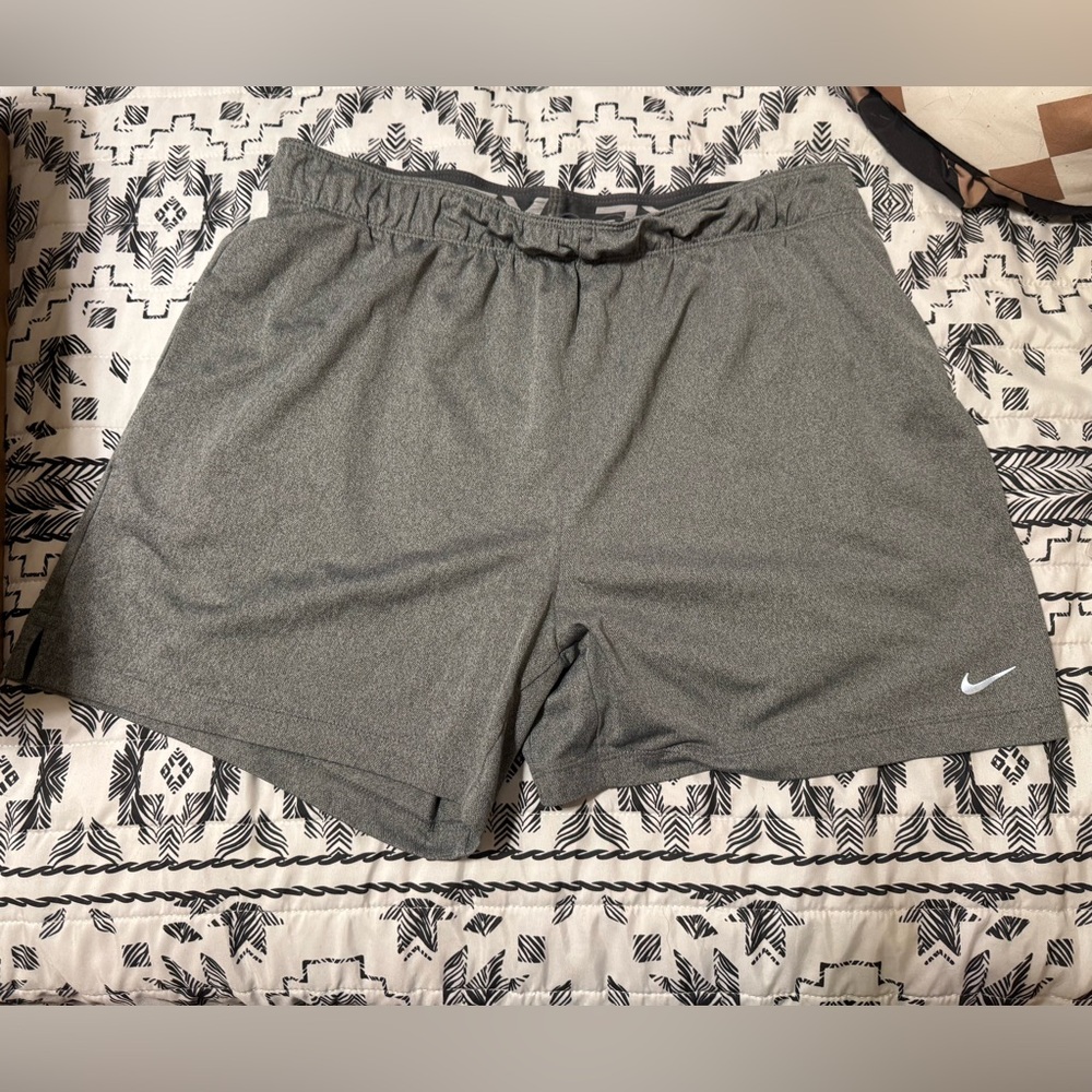 Nike Grey Performance Shorts with White Swoosh